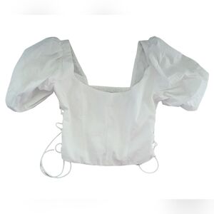 Abercrombie puff sleeve crop top